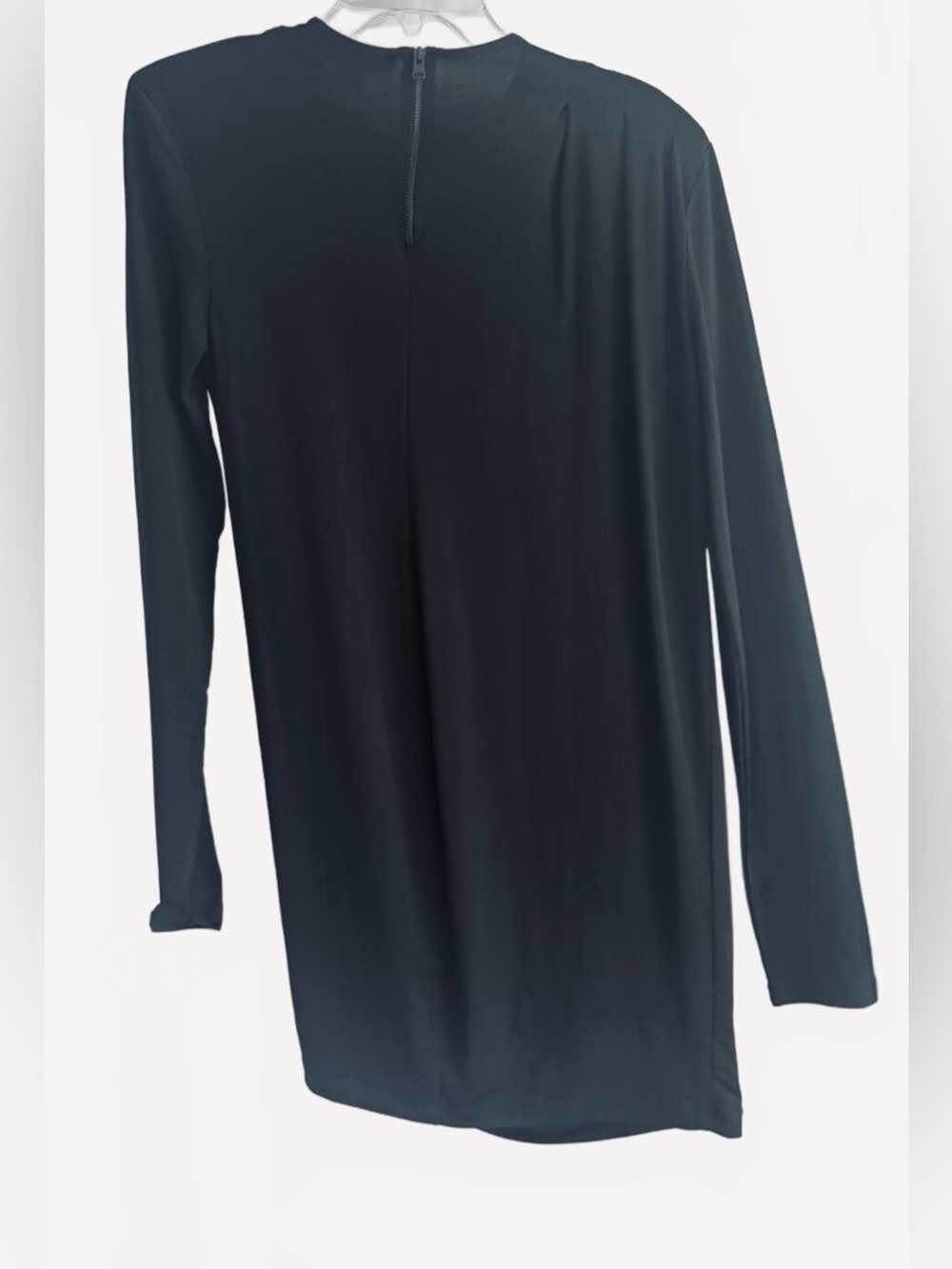 AllSaints Black Draped Long-Sleeve Mini Dress - Picture 5 of 8